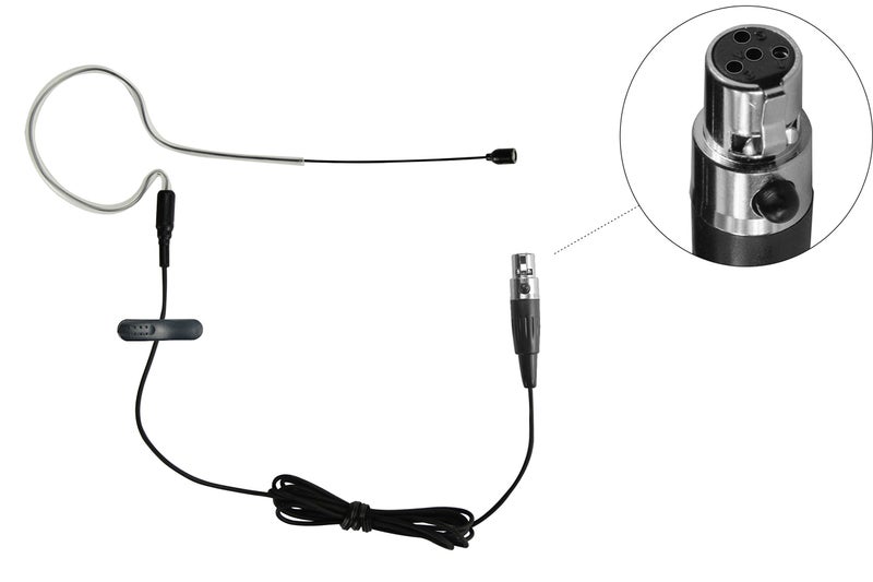 HEIMU Single Earhook Wired Headset Boom Mini XLR Omni-Directional Microphone (for Shure Type 4 pin Mini Plug Black) - Image 1